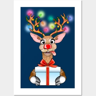 Adorable Christmas Reindeer Posters and Art